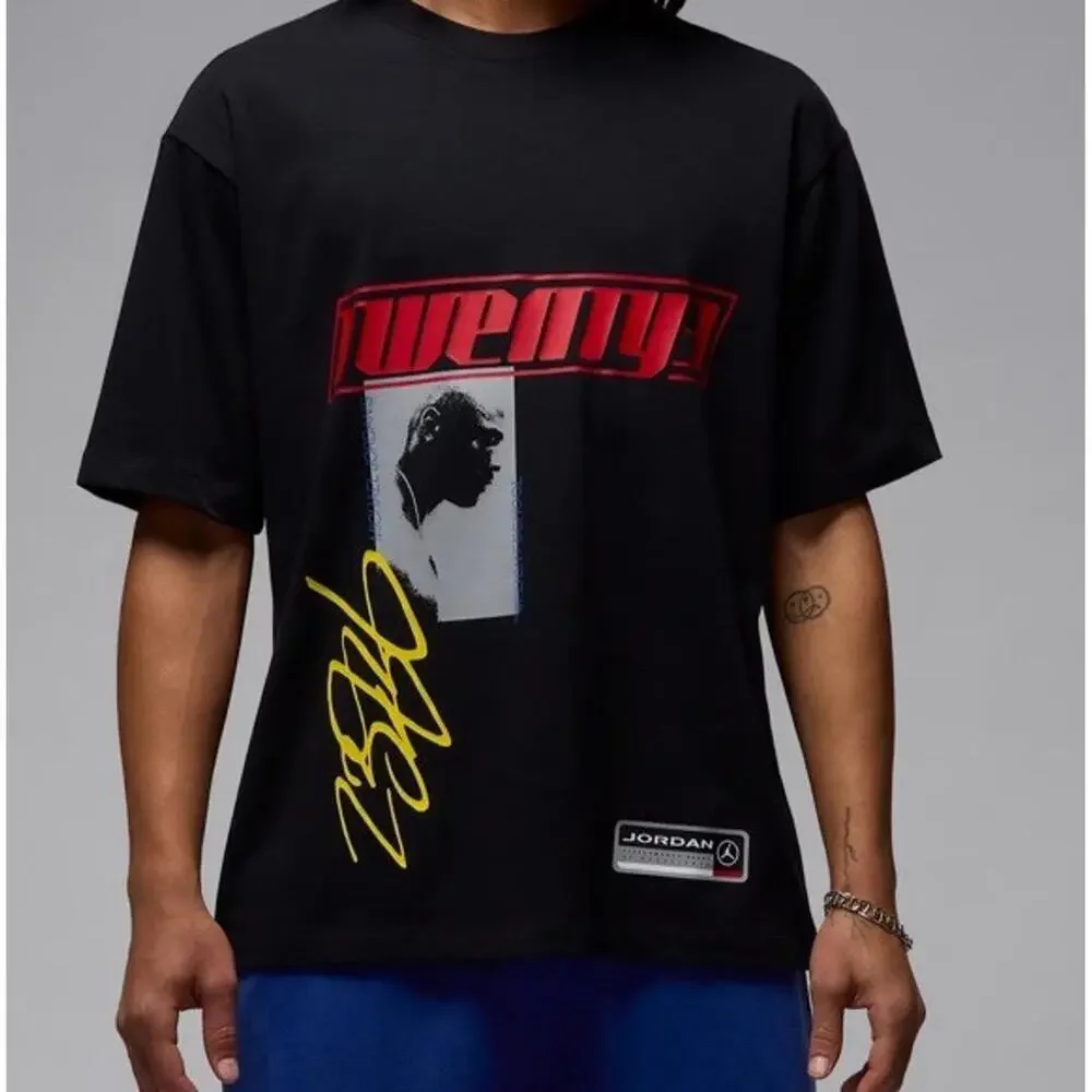 Men NIKE AIR JORDAN BRAND FLIGHT 23 ESSENTIAL TEE BLACK  HJ2366 010 Size M